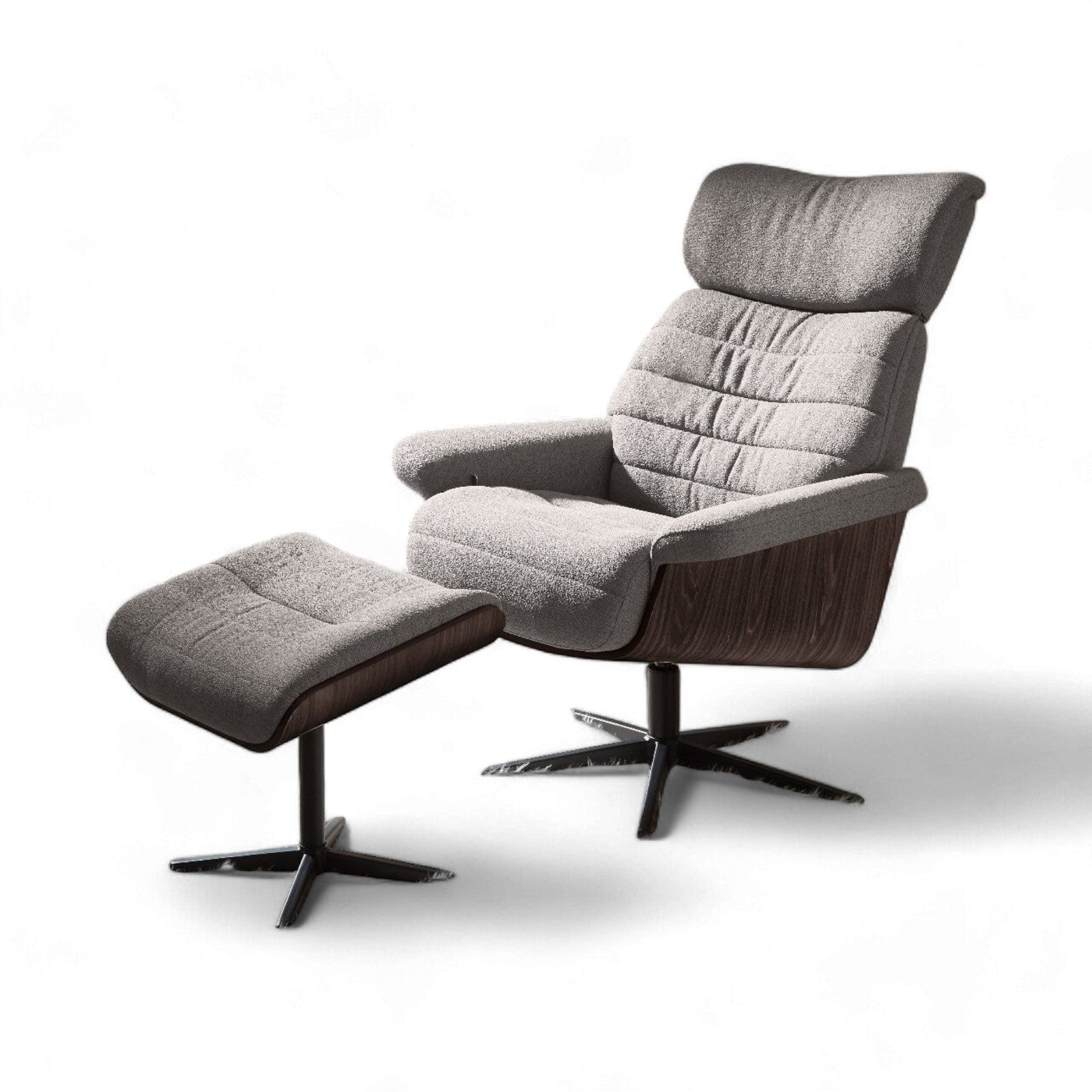 Relax Sessel ULLA Stoff grau inkl. Hocker