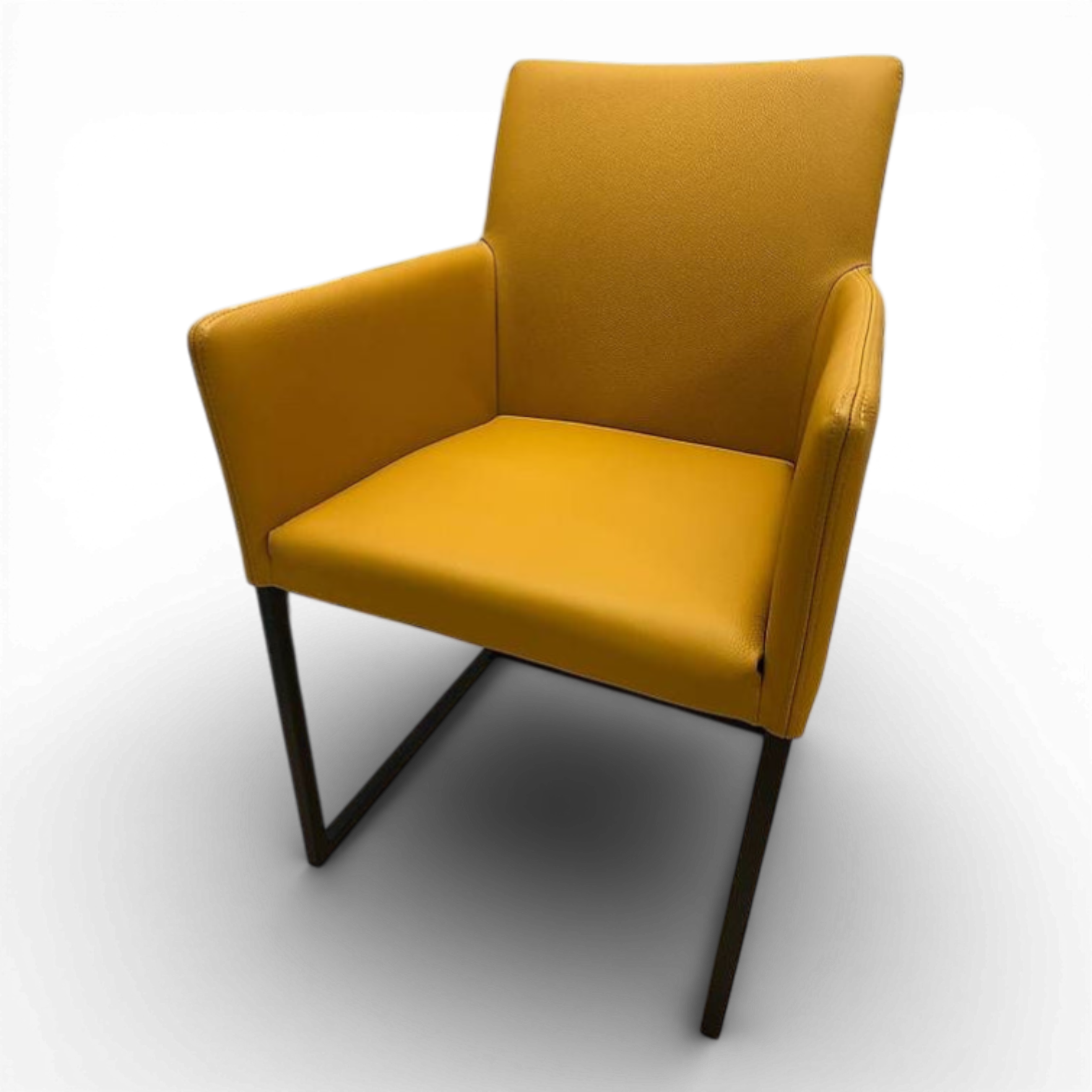 4 Freischwinger Stühle SIENA Leder Farbe Leem