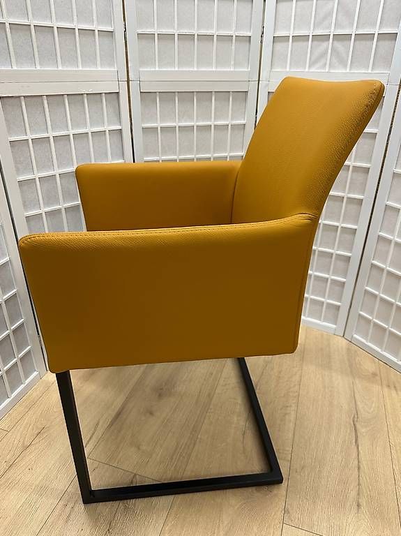 4 Freischwinger Stühle SIENA Leder Farbe Leem