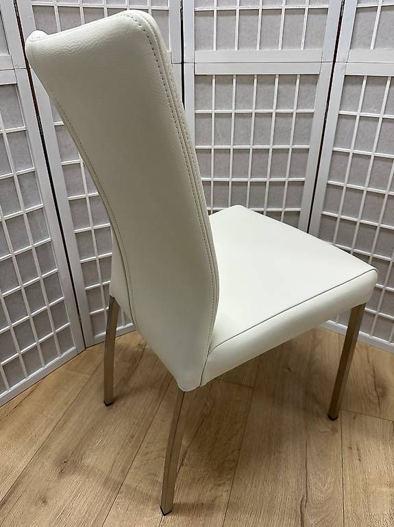 4 Stühle CHOICE Leder weiss