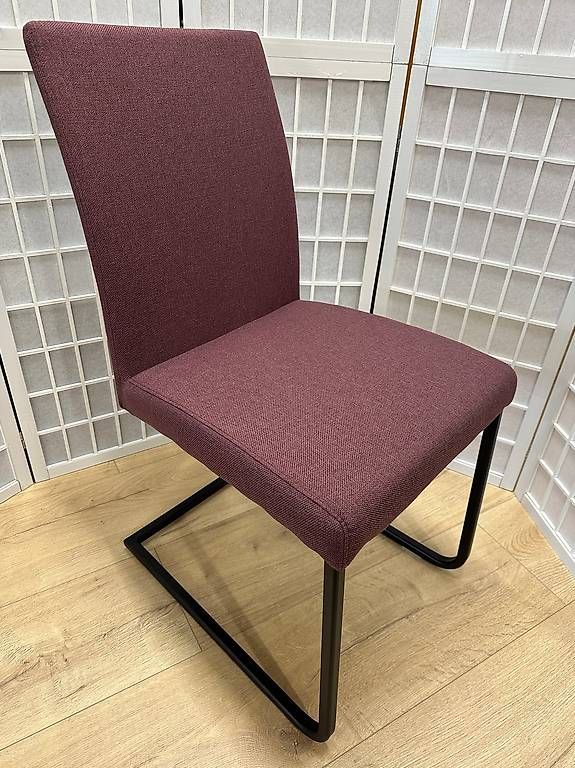 6 Freischwinger Stühle LUCA Stoff rot