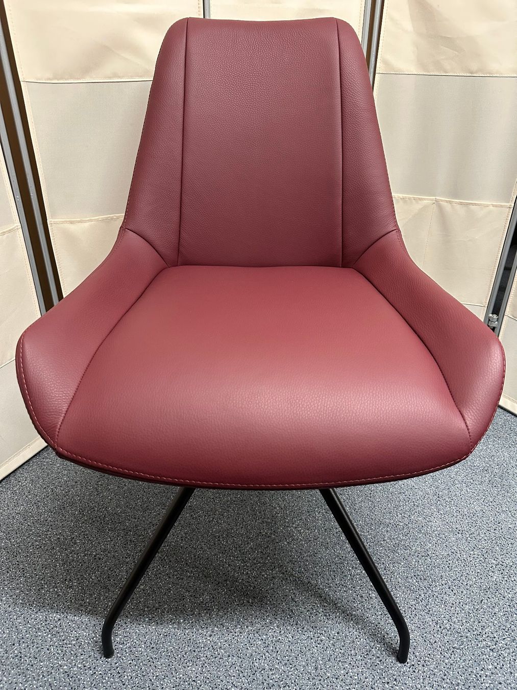 6 Stühle VELLA Leder bordeaux rot