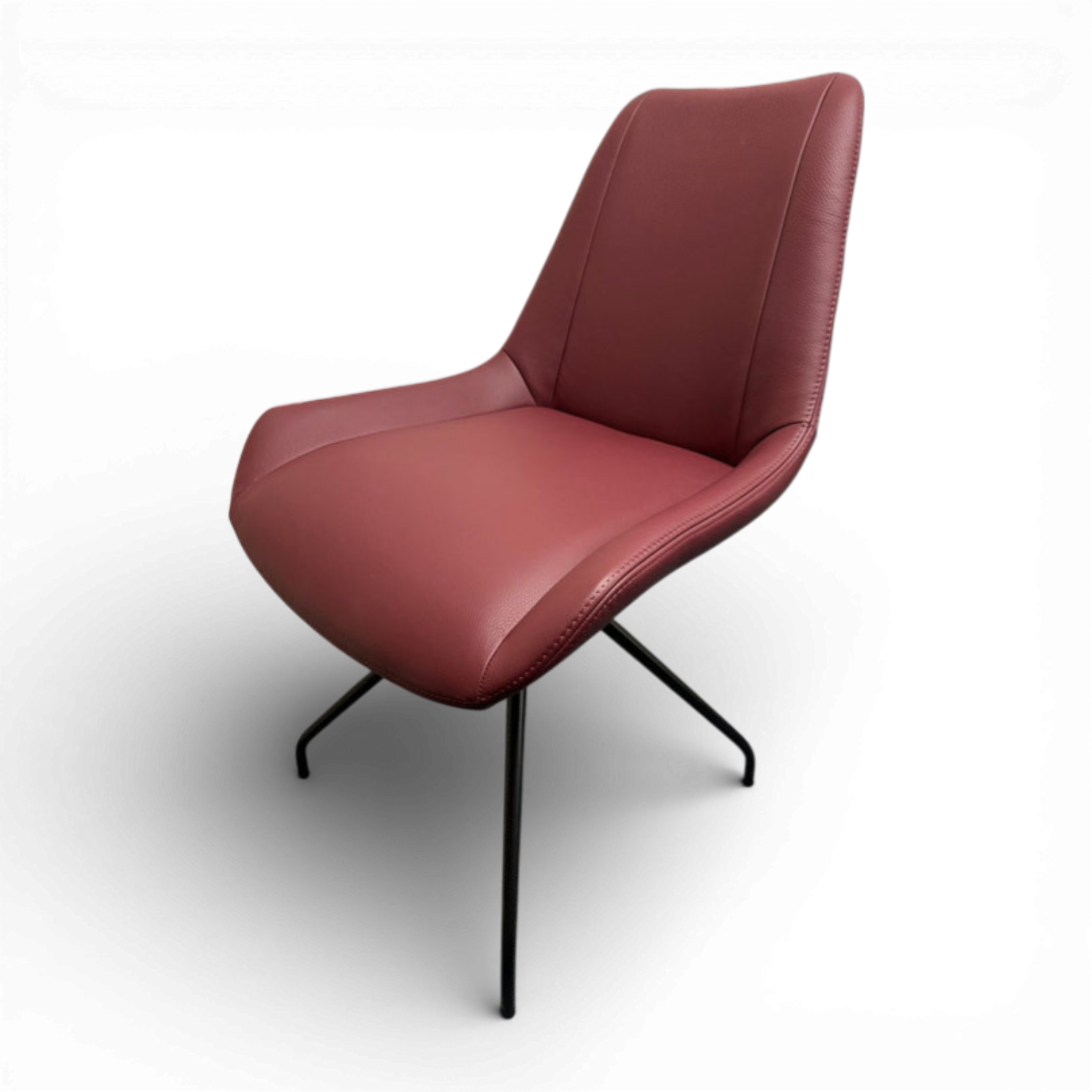 6 Stühle VELLA Leder bordeaux rot