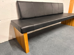 Sitzbank VINTAGE Leder schwarz Wildeiche massiv 220 cm - Ausstellungsmodell Möbel Rufli AG IMG_0976
