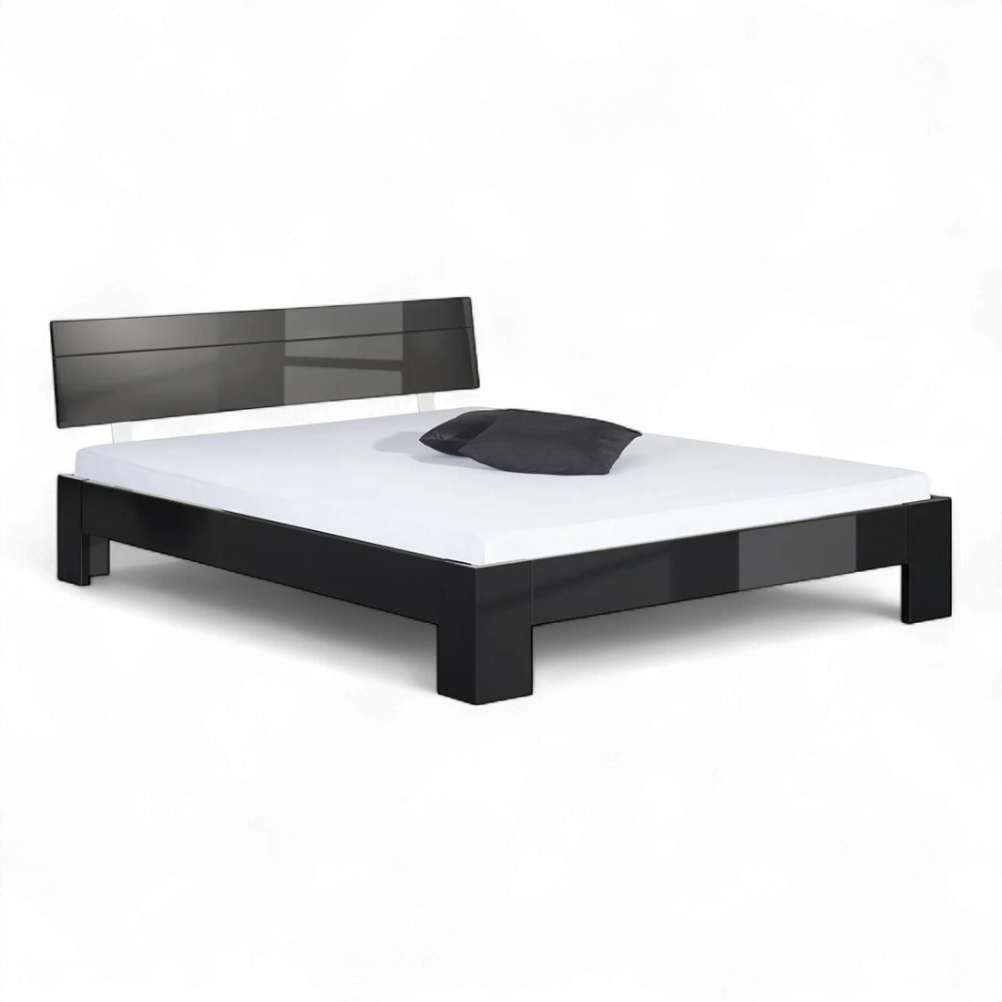 Bett PERLETO schwarz Hochglanz