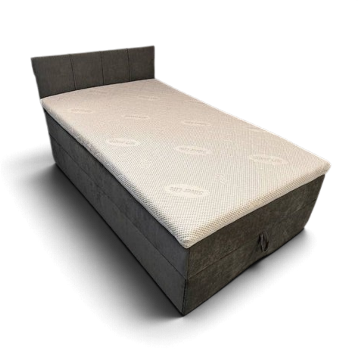 Boxspringbett CONRAD Stoff steingrau 120 x 200 cm Möbel Rufli AG boxspringbett-conrad-120-x-200-cm-mit-schublade-und-stauraum-stoff-grau-2