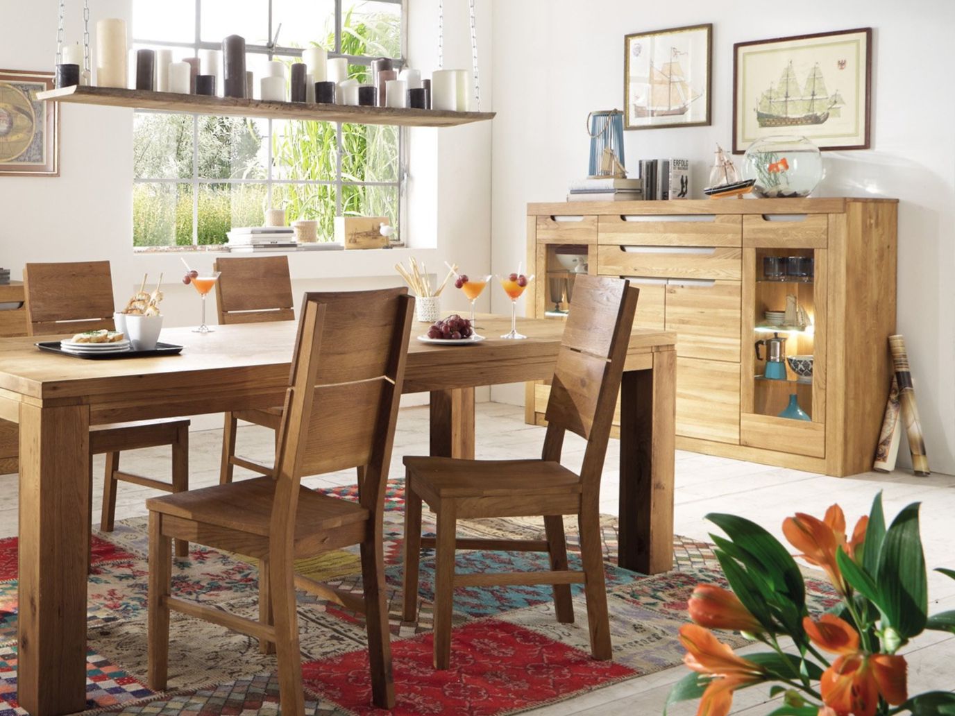 Highboard BASEL Wildeiche massiv