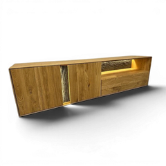 Lowboard TURIN Wildeiche massiv Steinfurnier Möbel Rufli AG lowboard-turin-wildeiche-massiv-mit-steinfurnier-led-200-cm-2