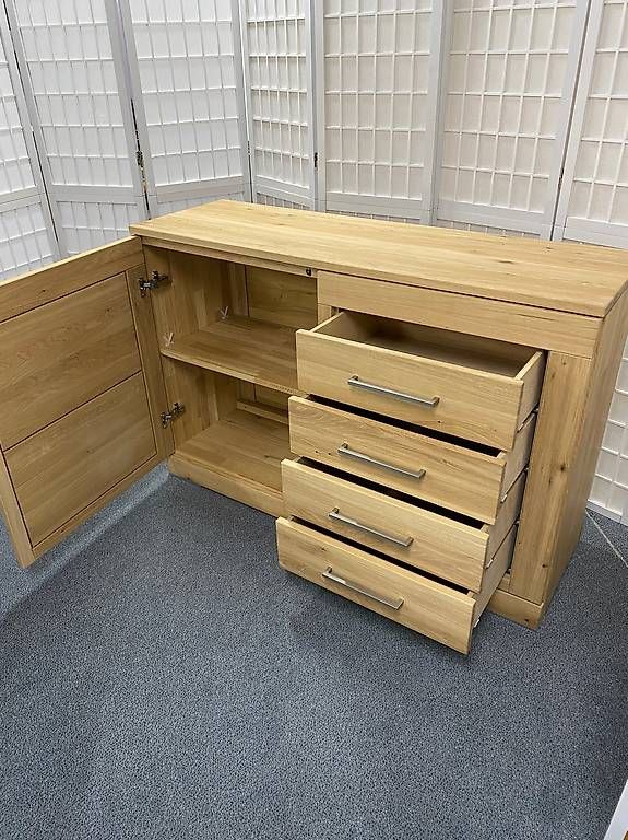 Raumteiler Sideboard CASERA Wildeiche massiv Bianco