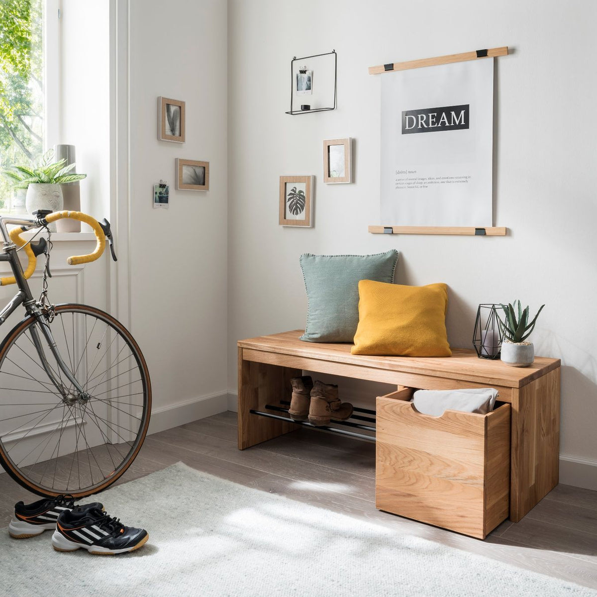 Sitzbank COLON Wildeiche massiv 120 cm Möbel Rufli AG schuhbank-sitzbank-colon-wildeiche-massiv-120-cm-schublade