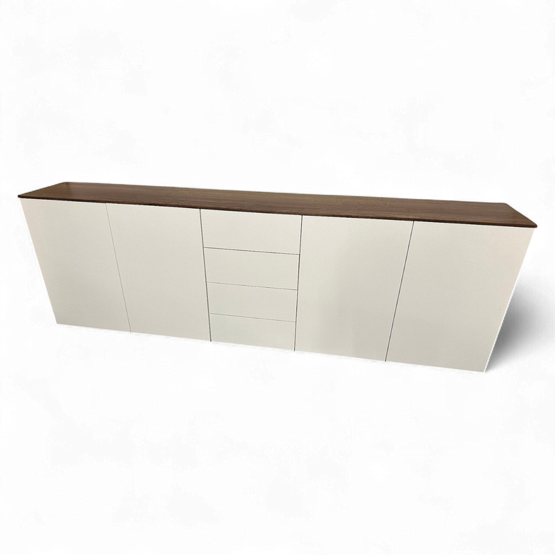 Sideboard GARDA LIVING weiss Nussbaum 250 cm