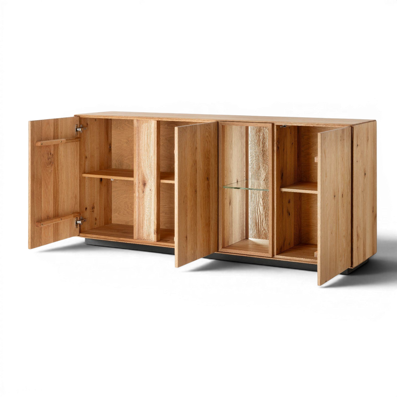 Sideboard LAUSANNE Wildeiche massiv 180 cm Möbel Rufli AG sideboard-lausanne-wildeiche-massiv-mit-beleuchtung-180-cm-2