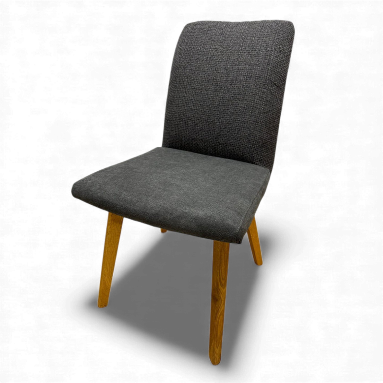6 Stühle BRENTWOOD Stoff anthrazit Beine Eiche