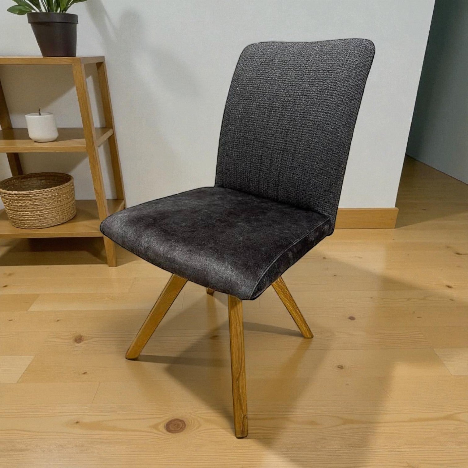 Stuhl OKLAHOMA Stoff anthrazit Eiche massiv