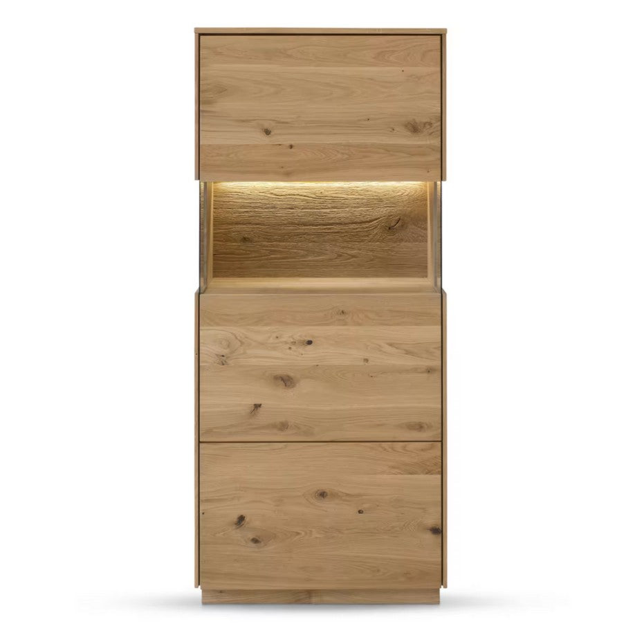 Highboard ST. GALLEN Wildeiche massiv 63 cm